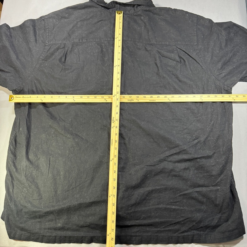 David Taylor Collection Mens 4XL Black Linen Cotton Short Sleeve Button Shirt - Picture 4 of 7